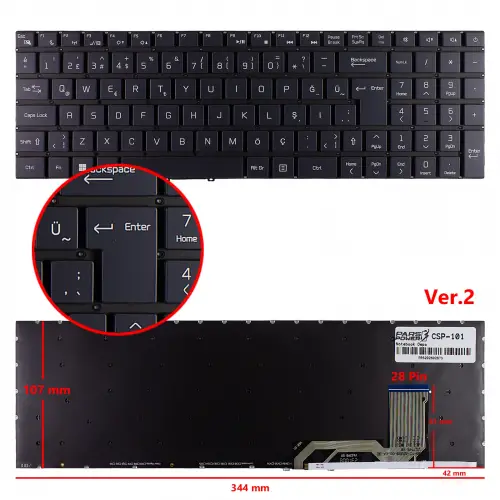 Casper Nirvana C370 Serisi Notebook Klavye (Siyah TR)