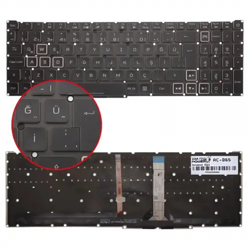 Acer Nitro 16 N22Q22 Klavye Işıklı (Siyah TR)