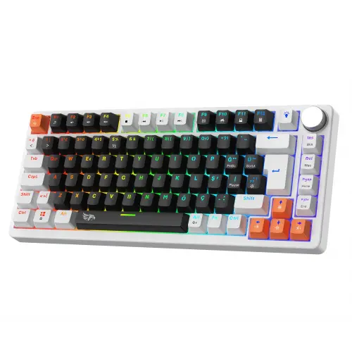 Gameagle Strike Compact V2 Rainbow Kablolu TR Layout Mekanik Oyuncu Klavyesi Red Switch Siyah