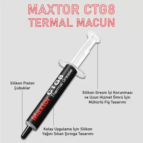 Maxtor Ctg8 4Gr. 12.8W/m.k Termal Macun