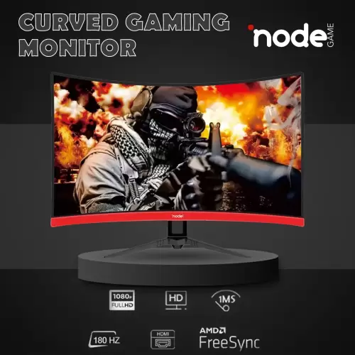 NODE GAME ND-CV27180RGB 27 inç 180HZ RGB Işıklı Pivot Ayaklı Curved Gaming Oyuncu Monitör