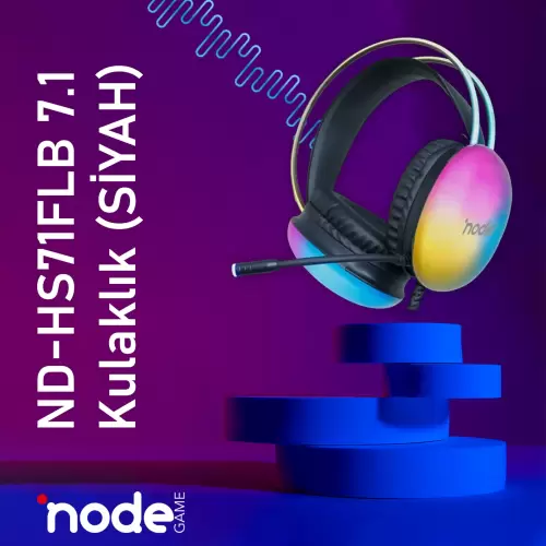 Node Game ND-HS71FLB 7.1 RGB Işıklı Gamer Oyuncu Kulaklık (Siyah)