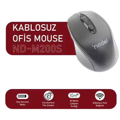 Node Game ND-M200S Optik Kablosuz Wireless Mouse (Siyah)