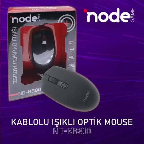 Node Game ND-RB800 Kablolu RGB Işıklı Optik Mouse (Siyah)