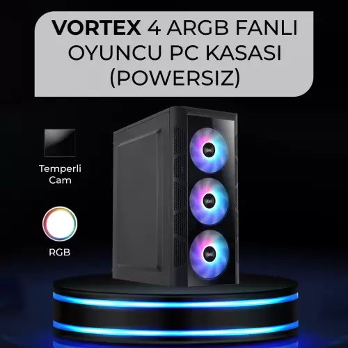 Node Game ND-VRX100A VORTEX 4 ARGB Fanlı Gamer Bilgisayar Kasası