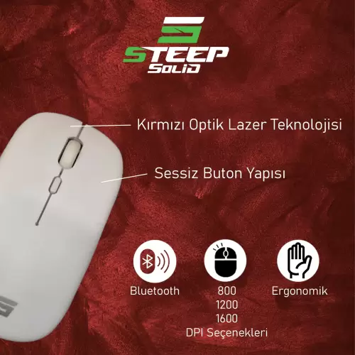 Steep Solid Magic 2.4G Bluetooth Mouse (Beyaz)
STEEPM1W