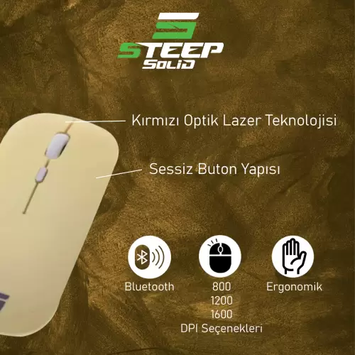 Steep Solid Magic 2.4G Bluetooth Mouse (Sarı)
STEEPM1Y