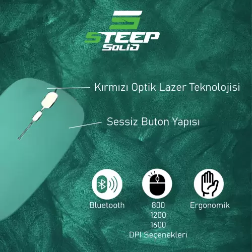 Steep Solid Magic 2.4G Bluetooth Mouse (Yeşil)
STEEPM1G