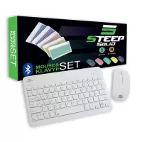 Steep Solid Magic Şarjlı Bluetooth Klavye - Mouse Set (Beyaz TR) STEEPKM1W