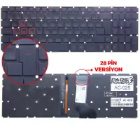 Acer Aspire VX15 VX5-591G N16C7 Klavye Işıklı (Siyah TR)