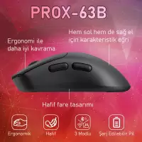 Gameagle PROX-63B Serisi Hafif Kablosuz 3 Mode Oyuncu Gaming Optik Mouse (Siyah)