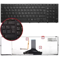 Toshiba Satellite A660-13P, A660-13Q Notebook Klavye Işıklı (Siyah TR)