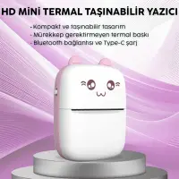 Steep Solid C9 Mini Fotoğraf Yazıcı Kablosuz Ios Android Uyumlu Termal Printer (Pembe)