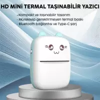 Steep Solid C9 Mini Fotoğraf Yazıcı Kablosuz Baskı Makinesi Ios Android Uyumlu Termal Printer (Mavi)