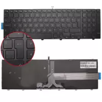 Dell SN8234, P39F, P40F Notebook Klavye Işıklı (Siyah TR)