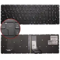Acer Aspire E5-523-95RZ, E5-523-95SK Notebook Klavye Işıklı (Siyah TR)