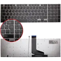 Toshiba Satellite C855-1KP, C855-1L6, C855-1L9 Notebook Klavye Işıklı (Siyah TR)