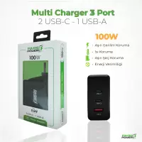 Pars Power PRS-304 100W Çoklu Hızlı Pd - Gan Adaptör Şarj Aleti-Cihazı