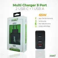 Pars Power 65W USB - TypeC Hızlı Pd - Gan Adaptör Şarj Aleti-Cihazı
