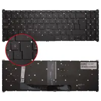 Acer Aspire 3 A315-510P-3905, A315-510P-3920 Klavye Işıklı (Siyah TR)