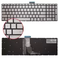 Hp 15-bs, 15-bw, 15-cb, 15-cc, 250 G6, 255 G6 Serisi Notebook Klavye Işıklı (Gümüş TR)