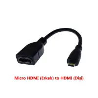 Micro HDMI to HDMI Altın Uçlu Kablolu Dönüştücü