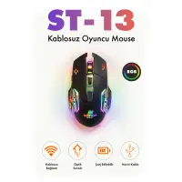 Steep Solid ST-13S Kablosuz - Wireless Şarjlı RGB Gaming Oyuncu Mouse