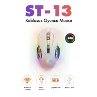 Steep Solid ST-13B Kablosuz - Wireless Şarjlı RGB Gaming Oyuncu Mouse