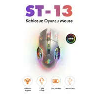 Steep Solid ST-13G Kablosuz - Wireless Şarjlı RGB Gaming Oyuncu Mouse