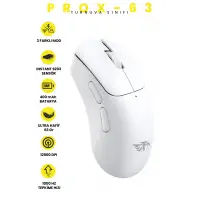Gameagle Prox-63 Kablosuz + Bluetooth + 2.4G + Kablolu Ultra Hafif 63gr 12800DPI Oyuncu Mouse Beyaz