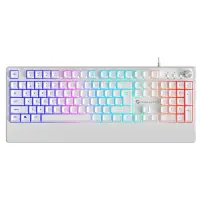 Frost Blade RGB Membran Bilek Destekli Multimedya Tuşlu 26 Anti-Ghosting Oyuncu Klavyesi Beyaz
