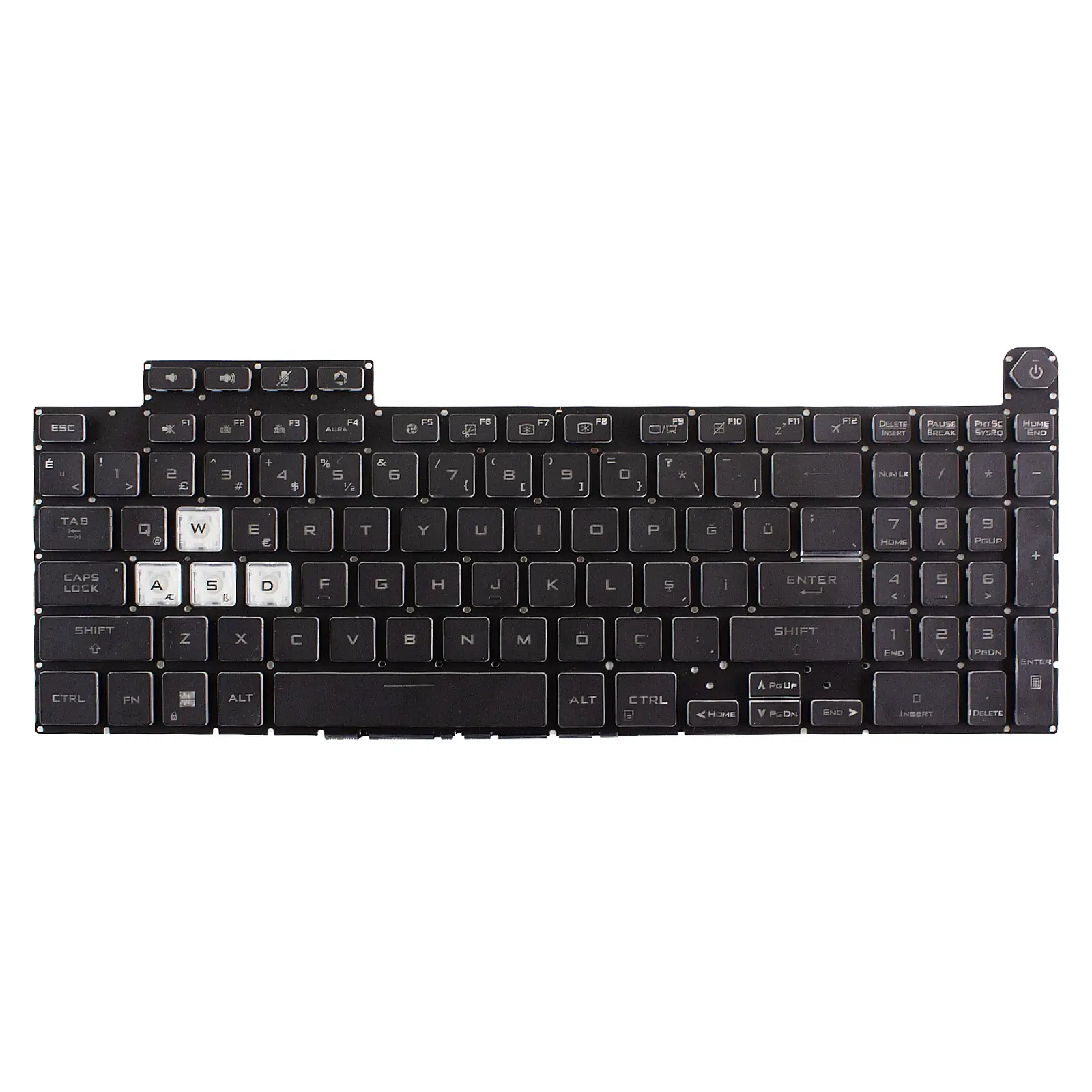 Asus Tuf Gaming F15 FX517, FX517ZC, FX517ZE Klavye RGB Işıklı