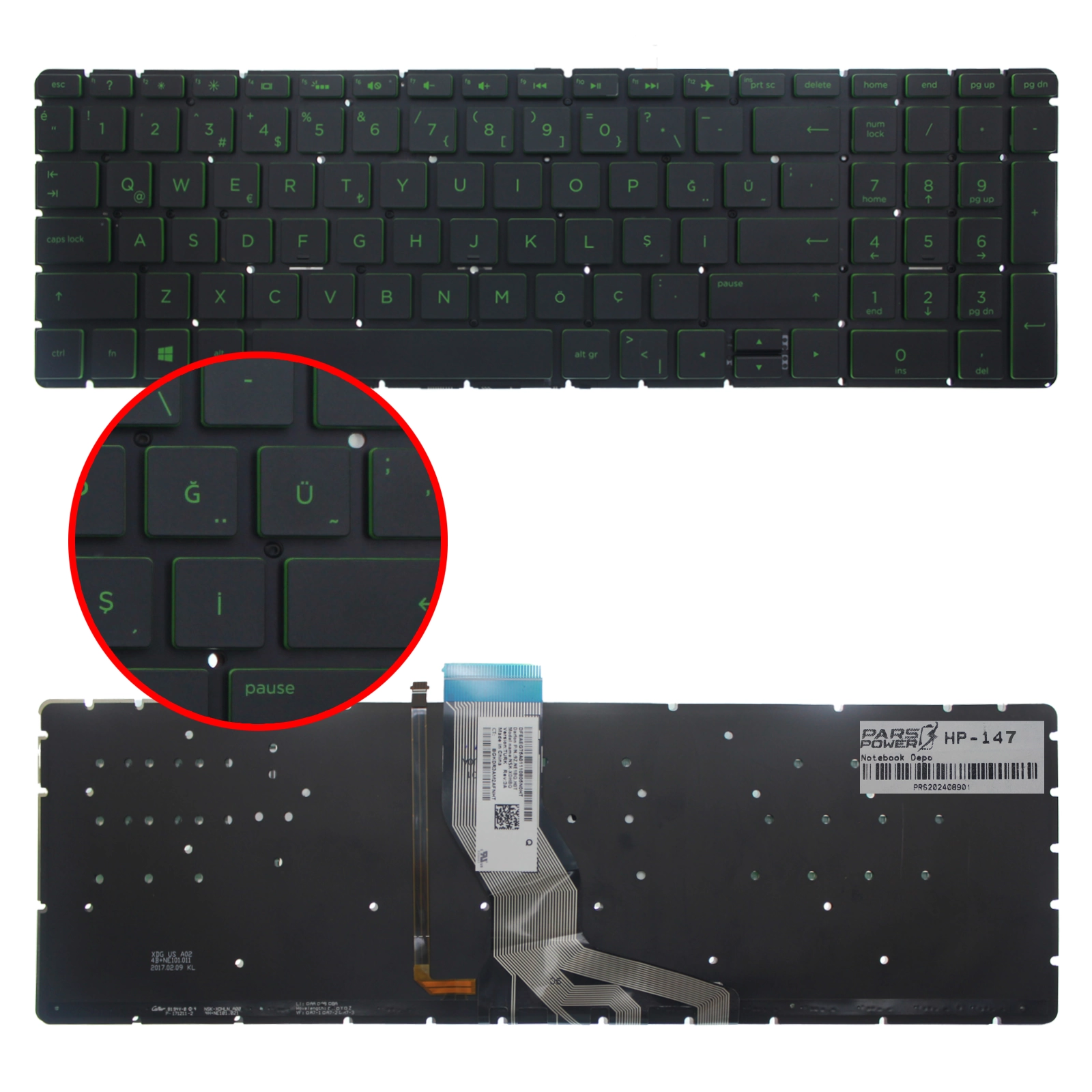 Hp Envy 15-as, 15-as0xx, 15-as1xx Notebook Klavye Işıklı (Siyah TR ...