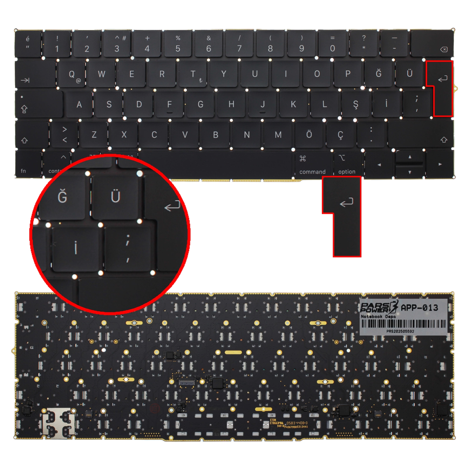 Apple MacBook Pro Touch Bar A1989, A1990 (Mid - 2018) Klavye (TR