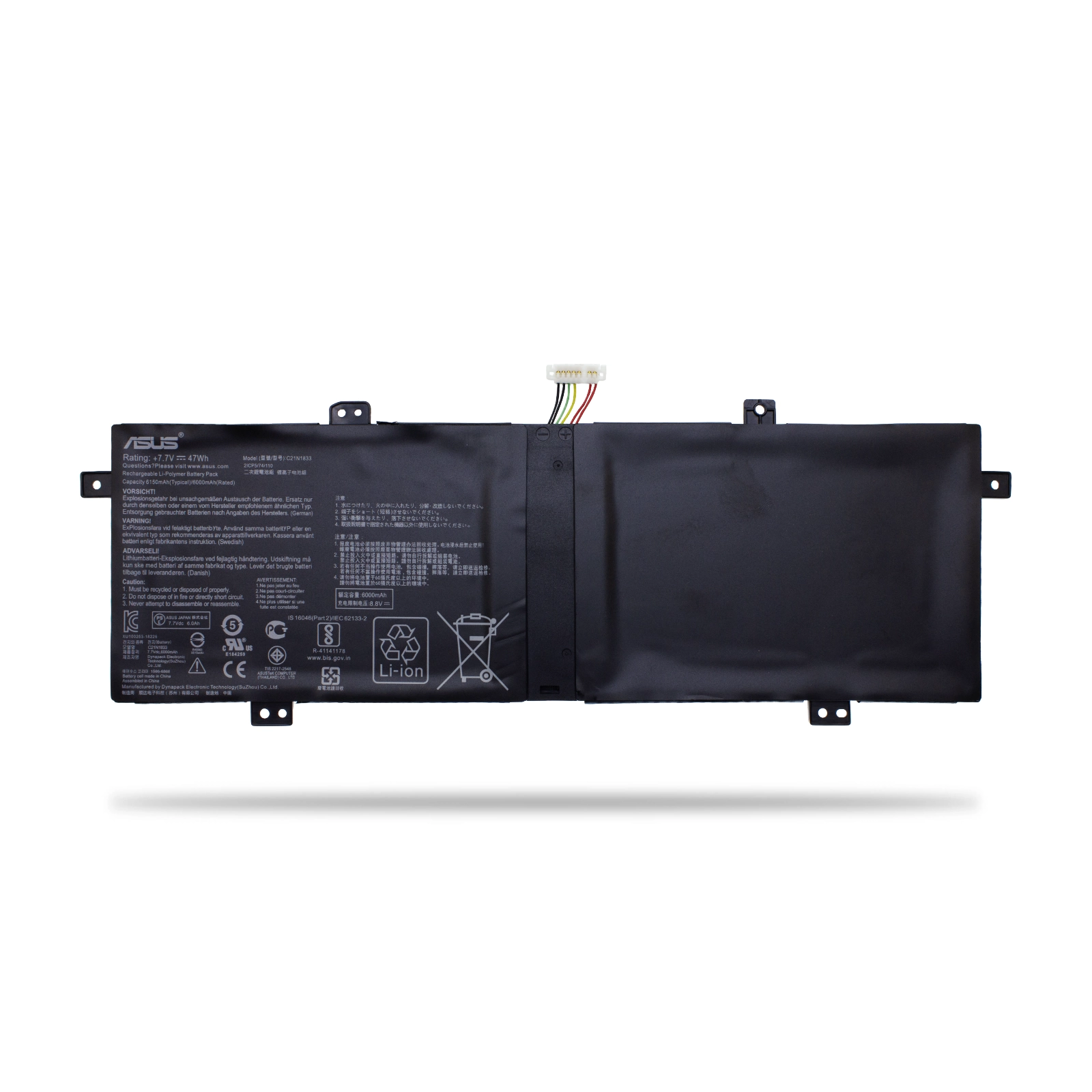 Asus ZenBook 14 UX434FL Original Chargeur 65 Watt EU wallplug Normal