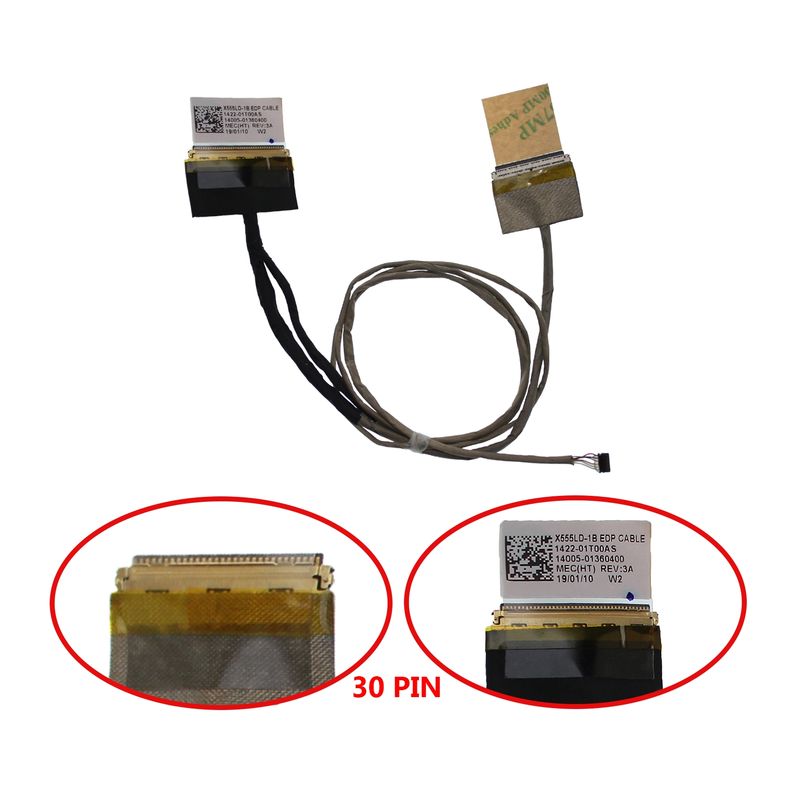 Nappe écran ASUS X555 40 Pins Référence 1422-01UR0AS - Câble LCD Neuf
