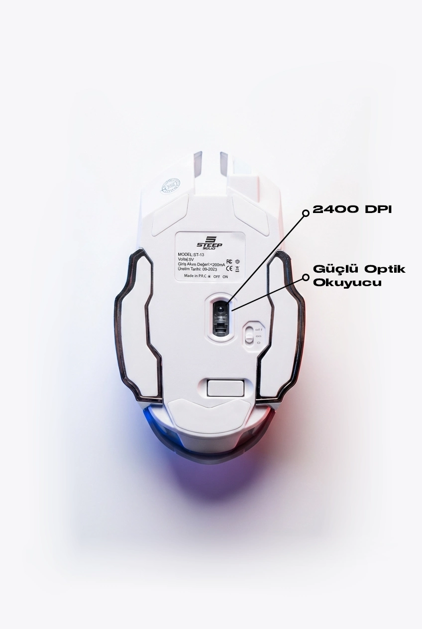 Steep Sw Steep Solid ST-13G Kablolusuz - Wiriless Şarjlı RGB Gaming Oyuncu Mouse ...