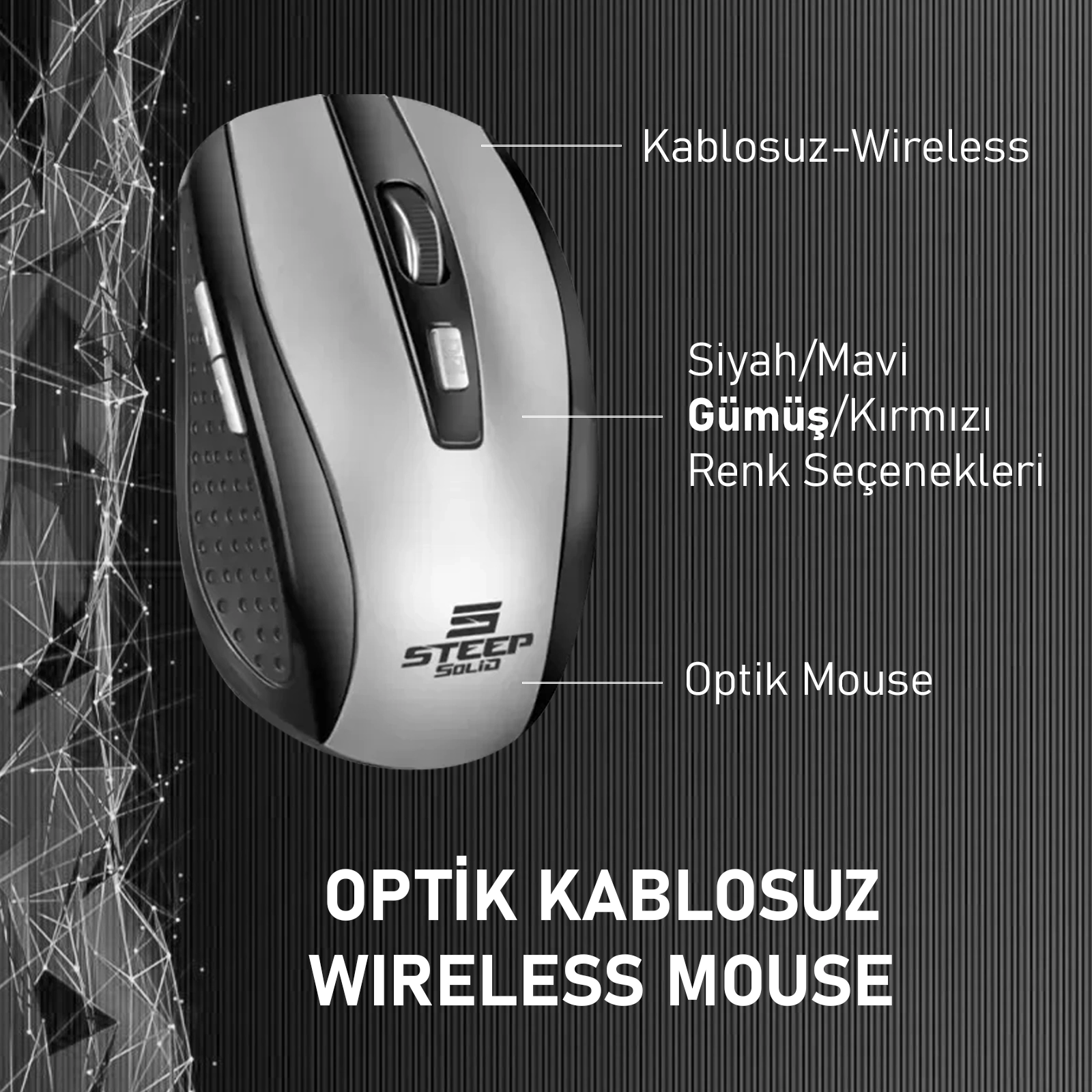 Steep Sw Steep Solid ST-WM02G Optik Kablosuz Wireless Mouse (Gümüş) Satın Al ...