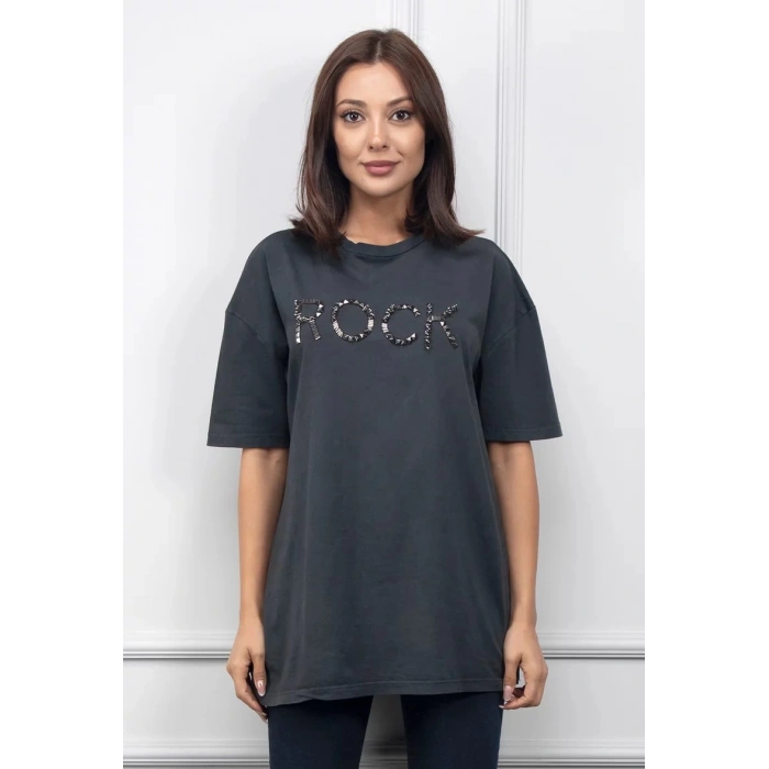 Füme R.Ön Bonçuk İşleme Bayan Tşhirt