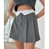 Gri  R. Bel Kapklı Şort Etek