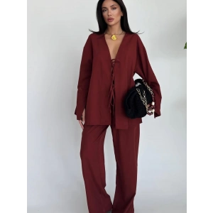 Bordo R. Keten  Ön  Bağcıklı İkili Takim