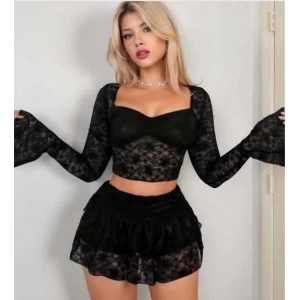 Siyah R.Dantteli Etekli Fantazi Bolero Bustiyer Takim