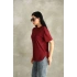 Bordo Oysho Yırtmaçlı Modal Oversize Tshirt