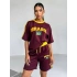 Bordo Brasil Oversize Unisex Şortlu Takım