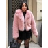 Pembe Ceket Yaka Kısa İthal Kürk