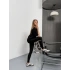 Siyah Alo Bilek Baskılı Sıkılaştırıcı Yüksek Bel Tayt