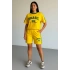 Sarı Brasil Oversize Unisex Şortlu Takım