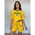 Sarı Brasil Oversize Unisex Şortlu Takım
