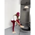 Bordo Alo Bilek Baskılı Sıkılaştırıcı Yüksek Bel Tayt
