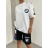 Beyaz BMW Oversize Unisex Şortlu Takım